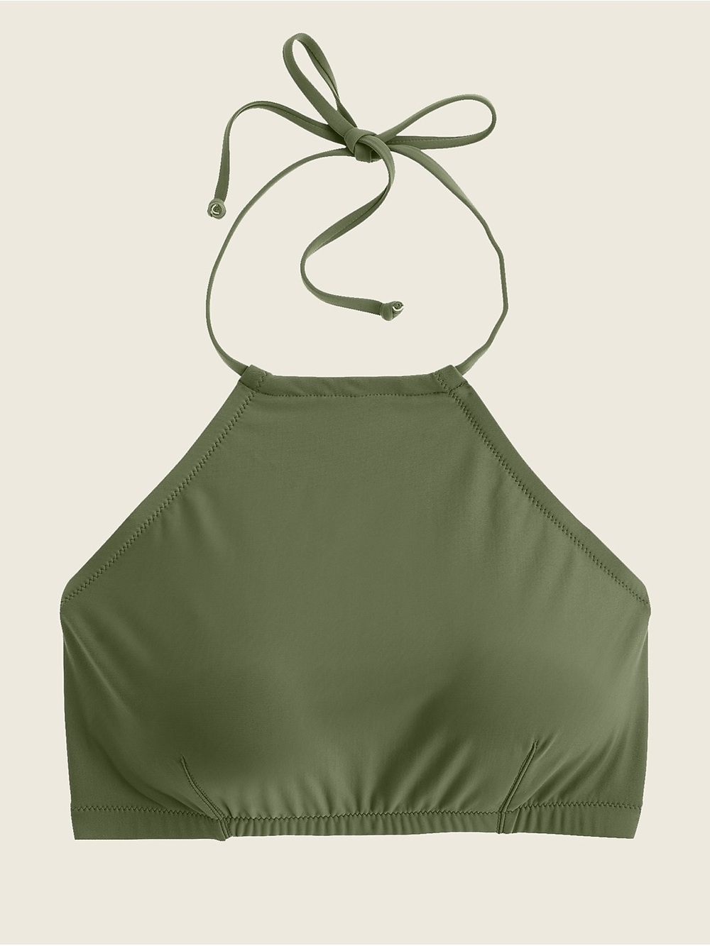 J. Crew Olive Green High-Neck Halter Bikini Top